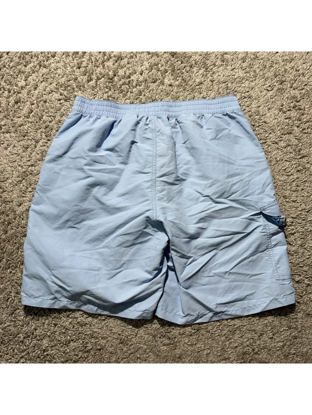 Polo Ralph Lauren Blue Cargo Pocket Nylon Mesh Lined Swim Trunks Mens Medium